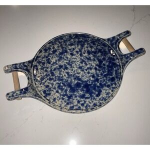 Bennington Potters Serving Tray or Trivet Blue Agate Glaze Pattern 1624 8.5" Dia